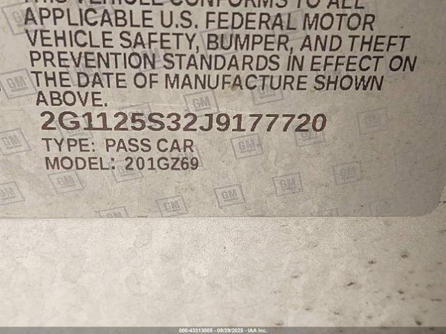 2018 CHEVROLET IMPALA 2G1125S32J9177720 Photo 8