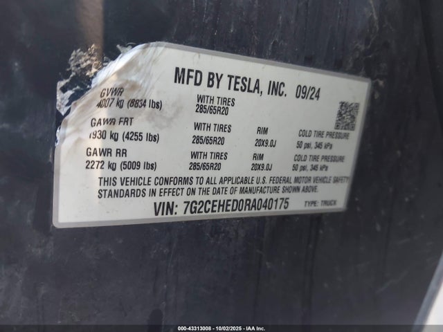Tesla Cybertruck 2024 7G2CEHED0RA040175 Image 9