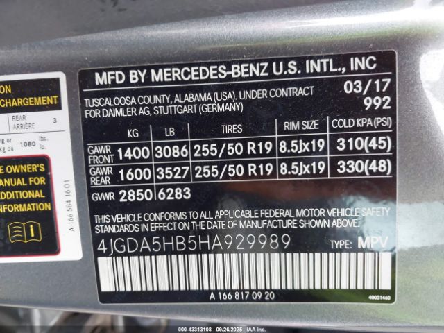2017 MERCEDES-BENZ GLE 350 4JGDA5HB5HA929989 Photo 8