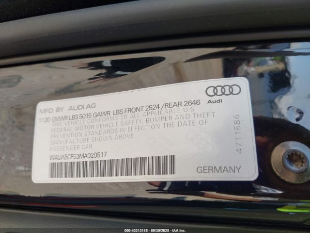 2021 AUDI A5 SPORTBACK WAUABCF53MA020517 Photo 8