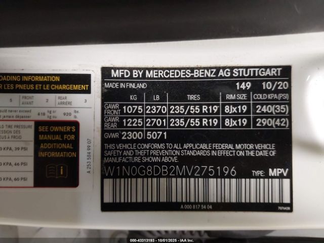 2021 MERCEDES-BENZ GLC 300 W1N0G8DB2MV275196 Photo 8