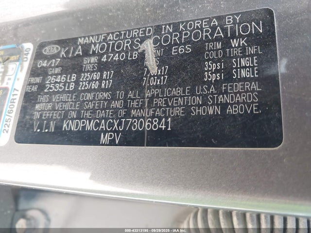 KIA gdi theta ii 2018 KNDPMCACXJ7306841 Image 9