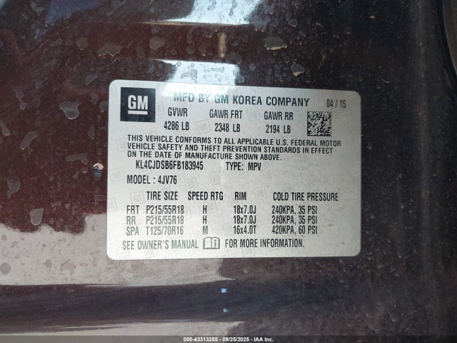 Buick luv 2015 KL4CJDSB6FB183945 Image 9