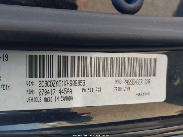 2019 DODGE CHALLENGER 2C3CDZAG1KH686859 Photo 8