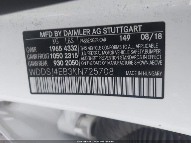 Mercedes-Benz m270 2019 WDDSJ4EB3KN725708 Image 9
