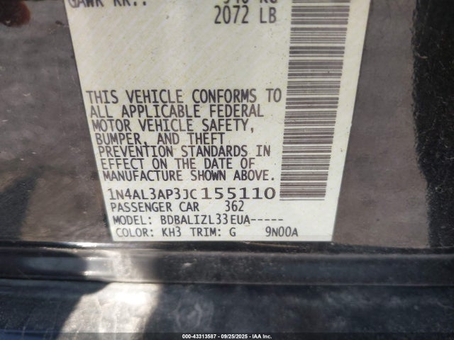 1N4AL3AP3JC155110 Nissan Altima