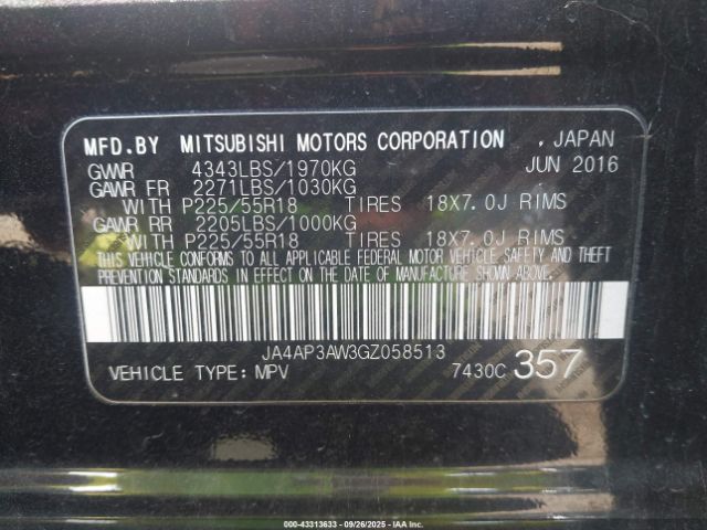2016 MITSUBISHI OUTLANDER SPORT JA4AP3AW3GZ058513 Photo 8
