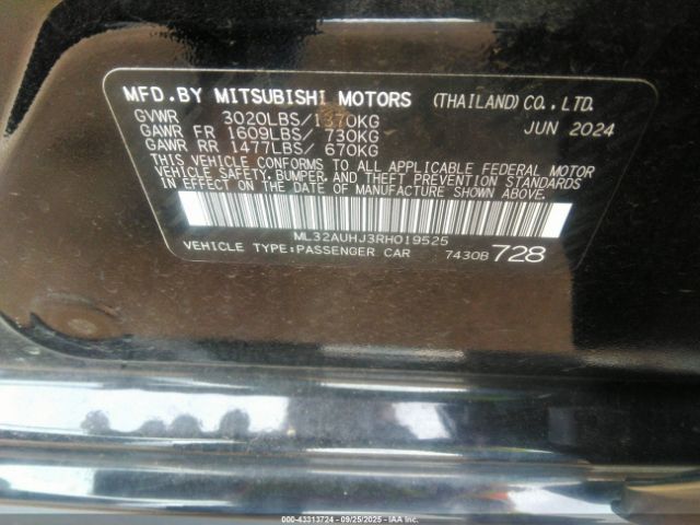 2024 MITSUBISHI MIRAGE ML32AUHJ3RH019525 Photo 8
