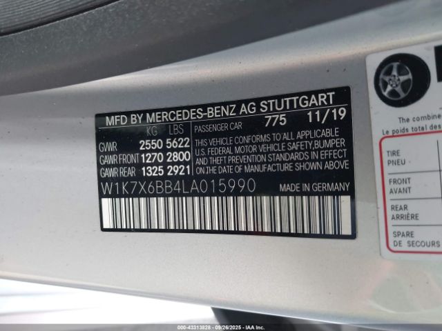 2020 MERCEDES-BENZ AMG GT 53 4-DOOR COUPE W1K7X6BB4LA015990 Photo 8