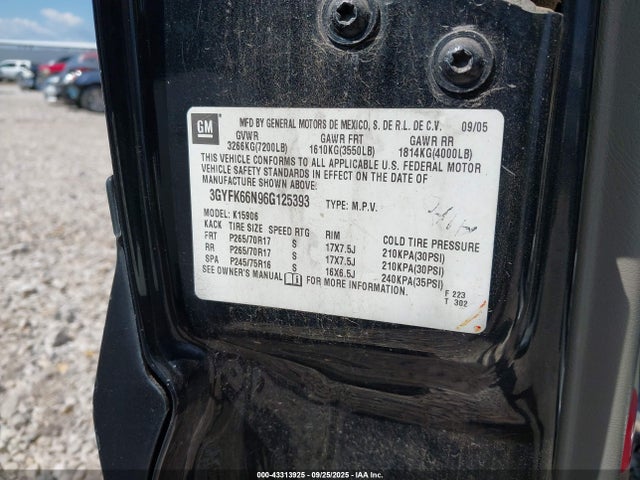 2006 CADILLAC ESCALADE ESV 3GYFK66N96G125393 Photo 8