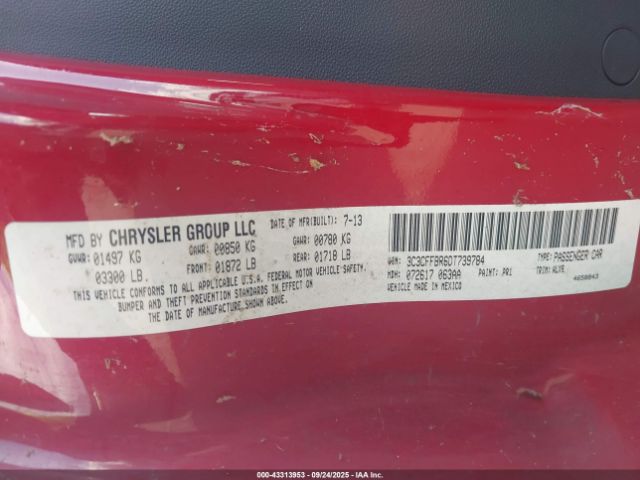 2013 FIAT 500 3C3CFFBR6DT739784 Photo 8