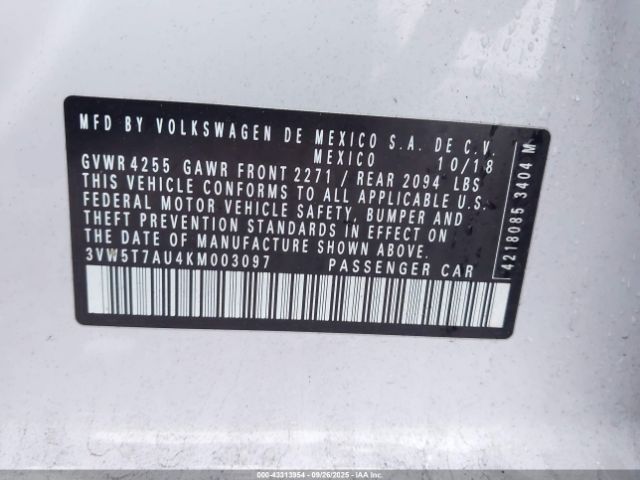 2019 VOLKSWAGEN GOLF GTI 3VW5T7AU4KM003097 Photo 8