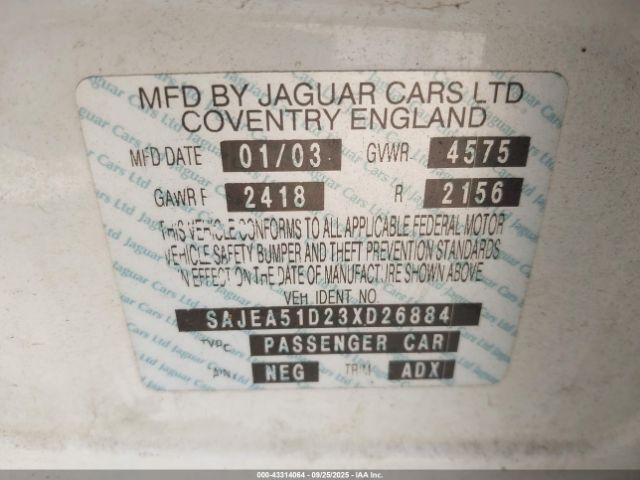 2003 JAGUAR X-TYPE SAJEA51D23XD26884 Photo 8