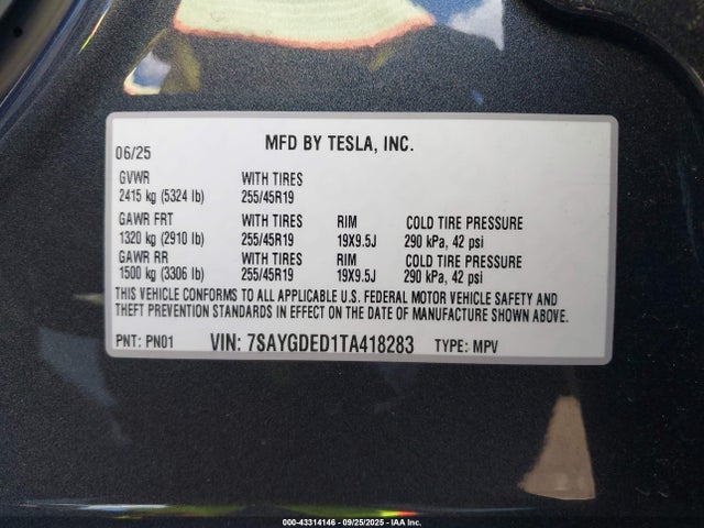 2026 TESLA MODEL Y 7SAYGDED1TA418283 Photo 8