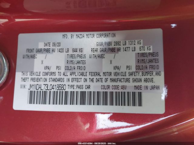 2020 MAZDA MX-5 MIATA RF JM1NDAL73L0418680 Photo 8