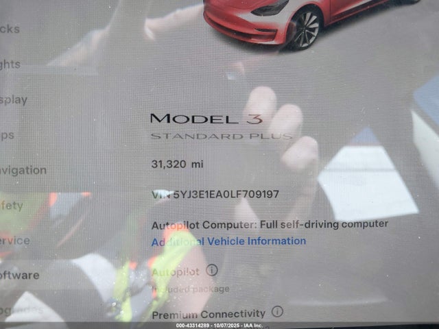 Aukcja sprzedaży 2020 Tesla Model 3 Standard Range Plus Rear-wheel Drive/standard Range Rear-wheel Drive, vin: 5YJ3E1EA0LF709197, numer aukcji: 43314289