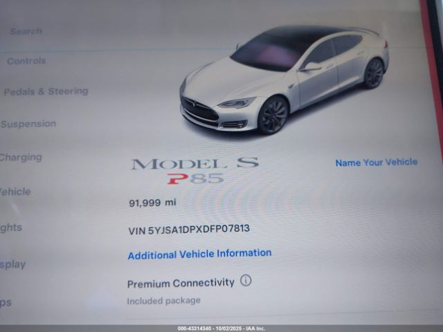 2013 TESLA MODEL S 5YJSA1DPXDFP07813 Photo 6