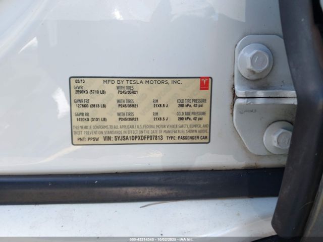 2013 TESLA MODEL S 5YJSA1DPXDFP07813 Photo 8
