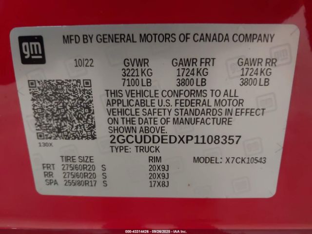 2023 CHEVROLET SILVERADO 1500 2GCUDDEDXP1108357 Photo 8