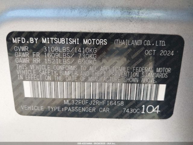 2024 MITSUBISHI MIRAGE G4 ML32FUFJ2RHF16458 Photo 8