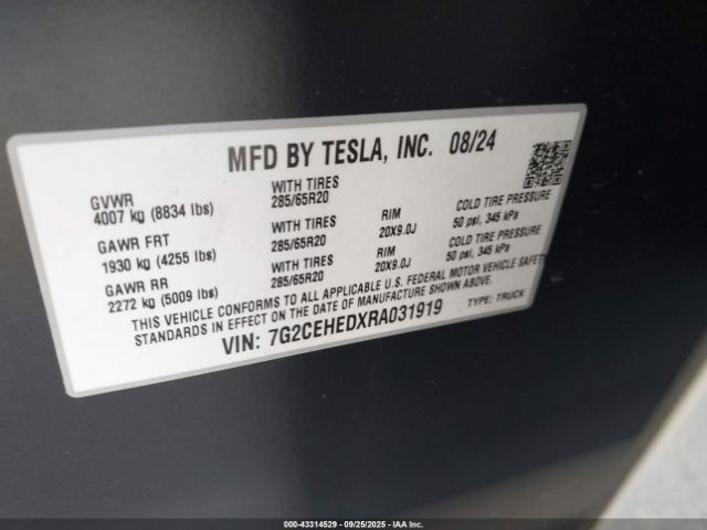 2024 TESLA CYBERTRUCK 7G2CEHEDXRA031919 Photo 8