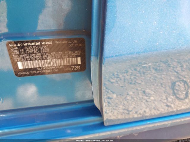 2019 MITSUBISHI MIRAGE ML32A5HJ5KH002446 Photo 8