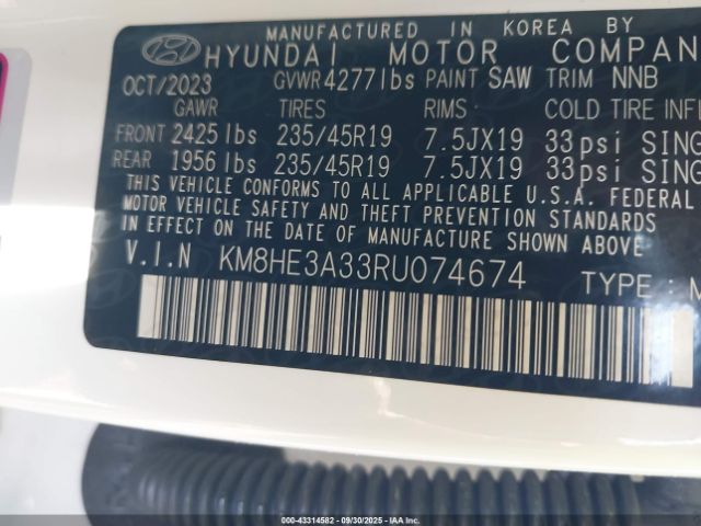 2024 HYUNDAI KONA KM8HE3A33RU074674 Photo 8