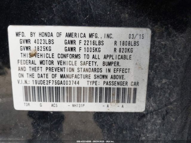 2016 ACURA ILX 19UDE2F75GA003744 Photo 8