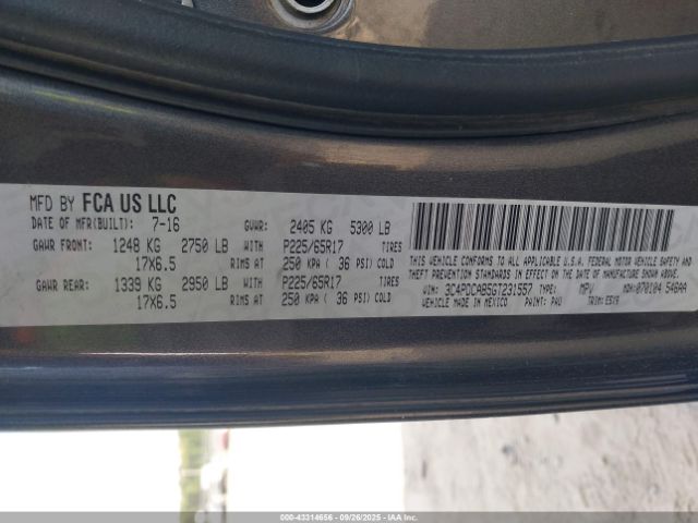 2016 DODGE JOURNEY 3C4PDCAB5GT231557 Photo 8