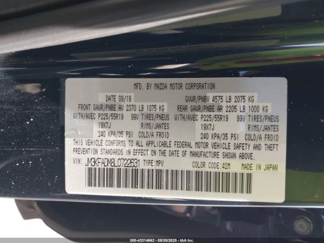 2020 MAZDA CX-5 JM3KFADM8L0722631 Photo 8