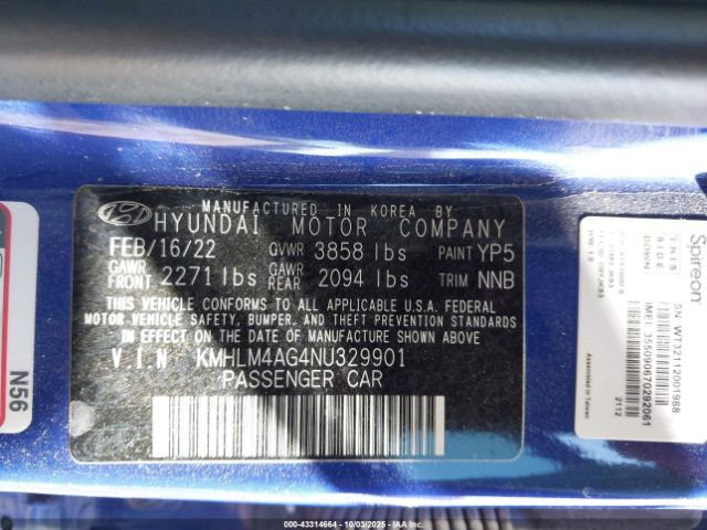 2022 HYUNDAI ELANTRA KMHLM4AG4NU329901 Photo 8