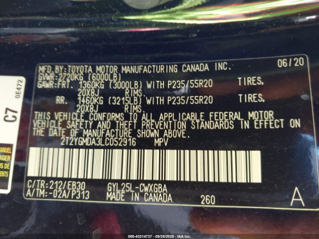 2020 LEXUS RX 450H 2T2YGMDA3LC052916 Photo 8