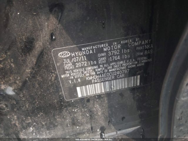 2012 HYUNDAI ELANTRA KMHDH4AE0CU240797 Photo 8