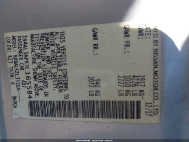 2018 NISSAN ALTIMA 1N4AL3APXJC165584 Photo 8