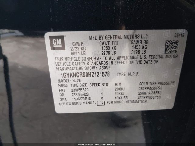 2017 CADILLAC XT5 1GYKNCRS0HZ121578 Photo 8