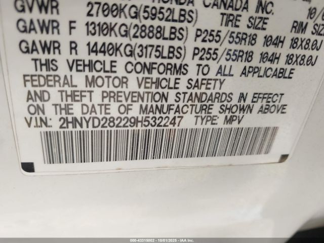 2009 ACURA MDX 2HNYD28229H532247 Photo 8