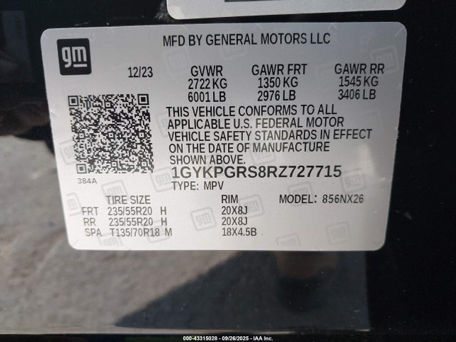 2024 CADILLAC XT6 1GYKPGRS8RZ727715 Photo 8