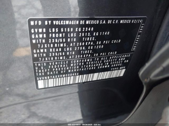 2024 VOLKSWAGEN TIGUAN 3VVNB7AXXRM098454 Photo 8