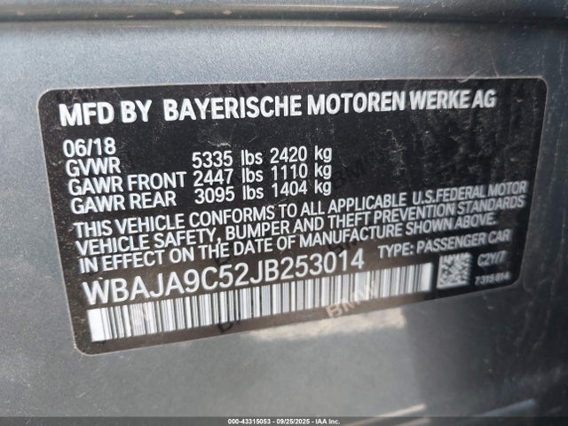 BMW 530e 2018 WBAJA9C52JB253014 Image 9