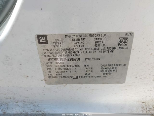 2017 CHEVROLET SILVERADO 2500HD 1GC2KUEG9HZ206750 Photo 8