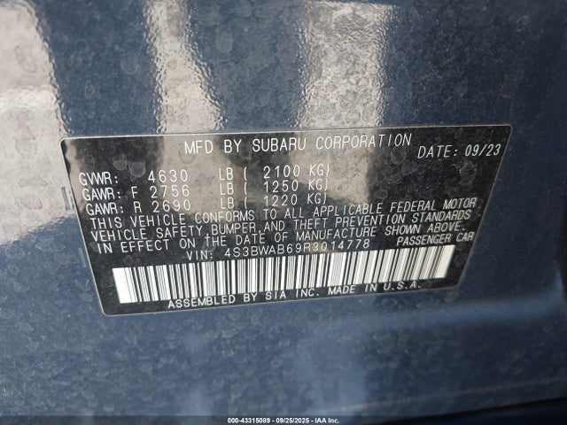 4S3BWAB69R3014778 Subaru na, u5