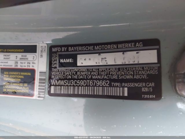 2013 MINI HARDTOP WMWSU3C59DT679662 Photo 8