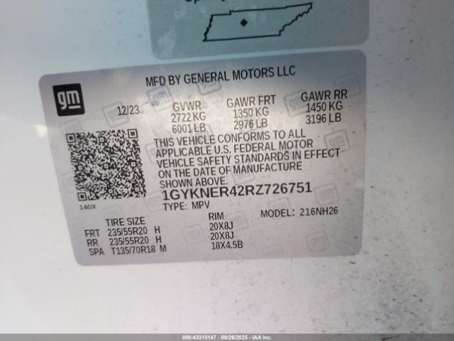 2024 CADILLAC XT5 1GYKNER42RZ726751 Photo 8