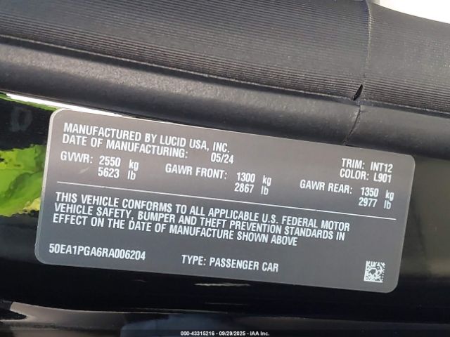 2024 LUCID AIR 50EA1PGA6RA006204 Photo 8