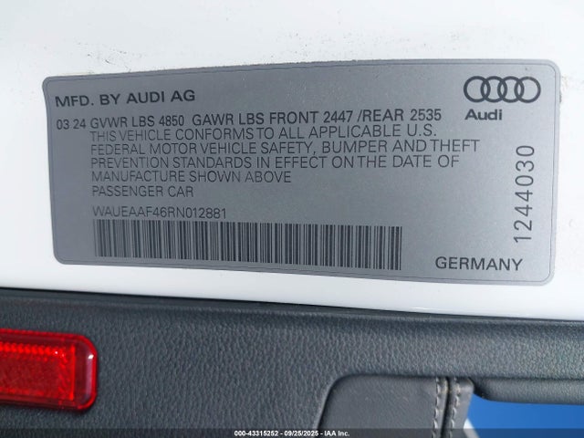 2024 AUDI A4 WAUEAAF46RN012881 Photo 8