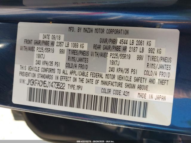 2018 MAZDA CX-5 JM3KFACM5J1473522 Photo 8