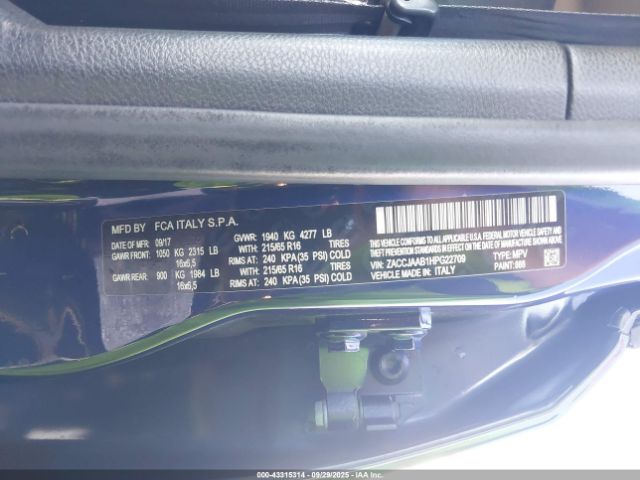 2017 JEEP RENEGADE ZACCJAAB1HPG22709 Photo 8