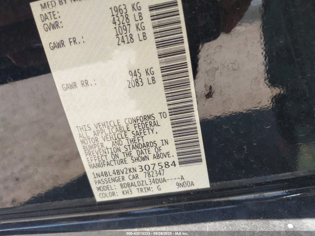 Nissan Altima 2.5 S 2019 1N4BL4BV2KN307584 Image 31
