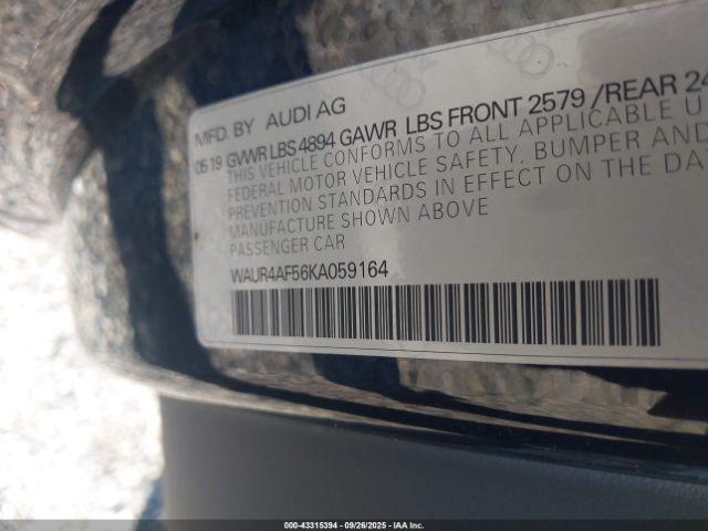 2019 AUDI S5 WAUR4AF56KA059164 Photo 8