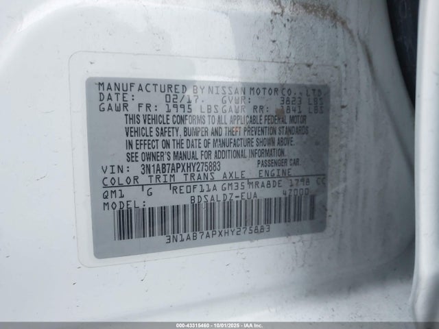 3N1AB7APXHY275883 Nissan 2017